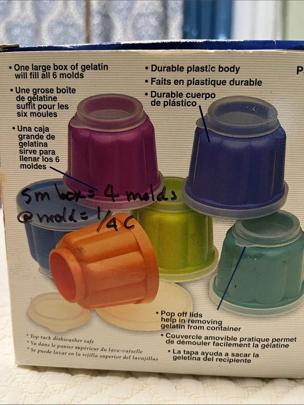 Progressive gelatin molds set of 6